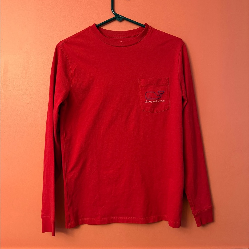 Vineyard Vines Men's Red Long Sleeve Tee